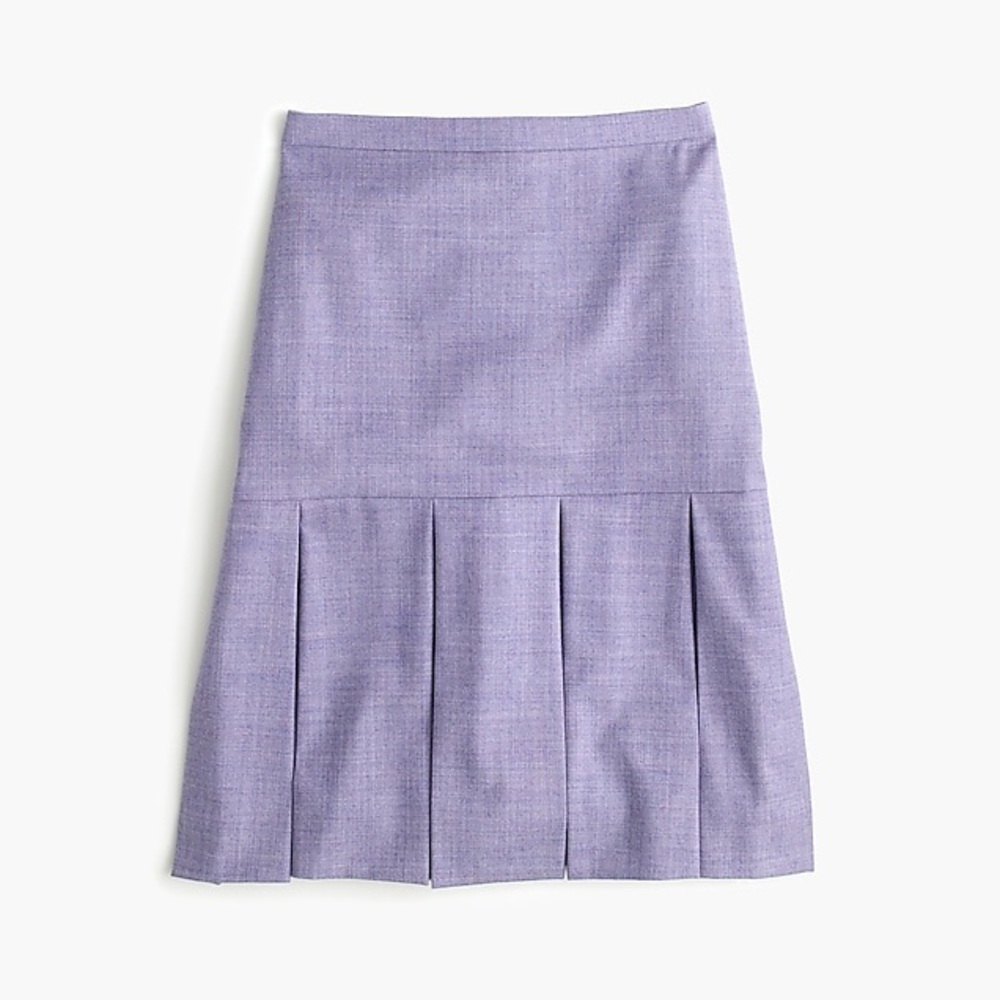 J Crew Box-pleated skirt in wool flannel